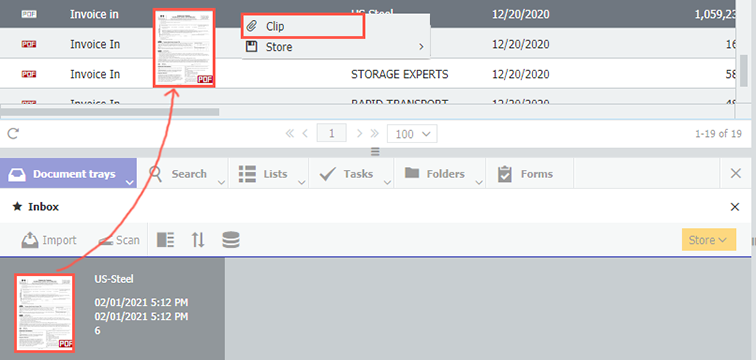 Drag and Attach documents in DocuWare